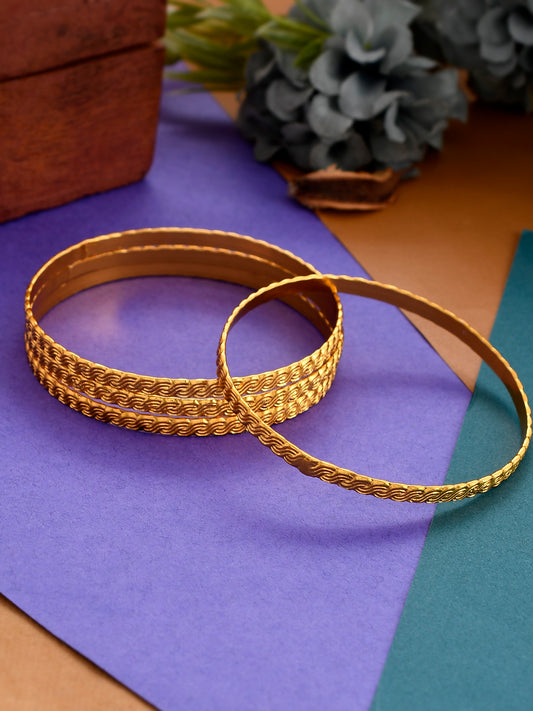 Set of 4 Gold Plated Casual Handcrafted Bangles for Women Online
