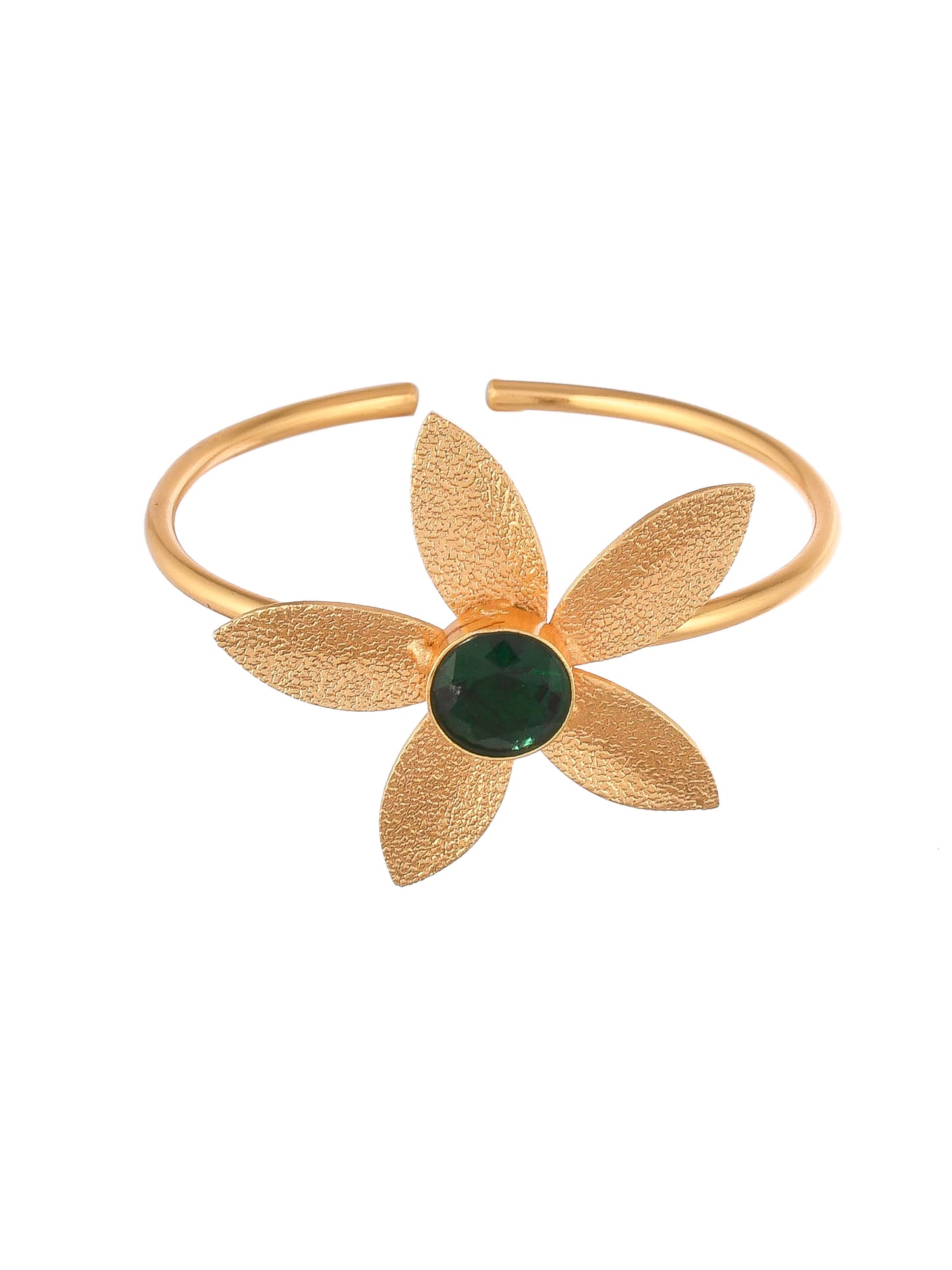 Cydus Green Agate Floral Gold plated bracelet