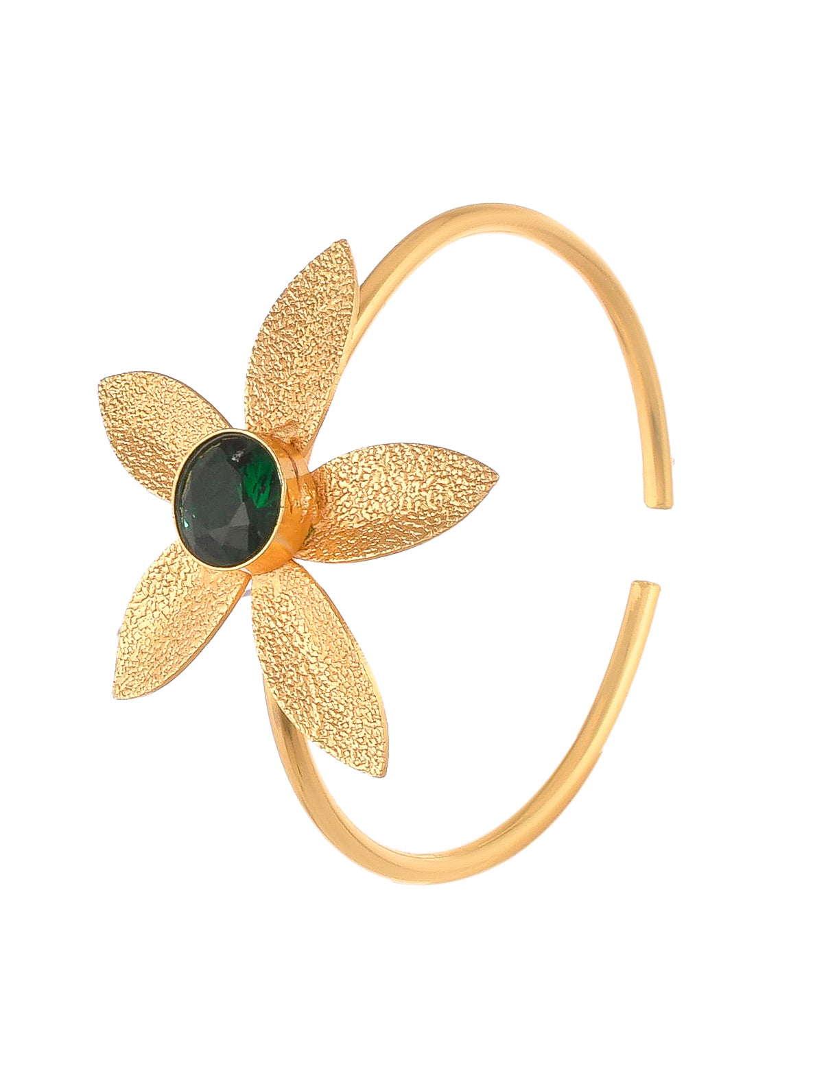 Cydus Green Agate Floral Gold plated bracelet