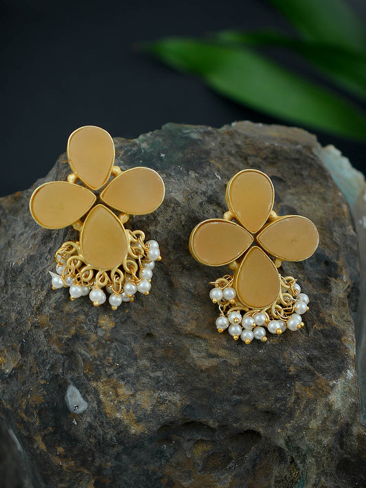Golden Balance Floral Earrings for Women Online