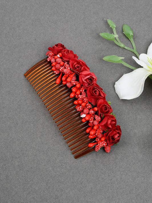 Red Flower Japanese Hair Pin| Hana Kanzashi for Women Online