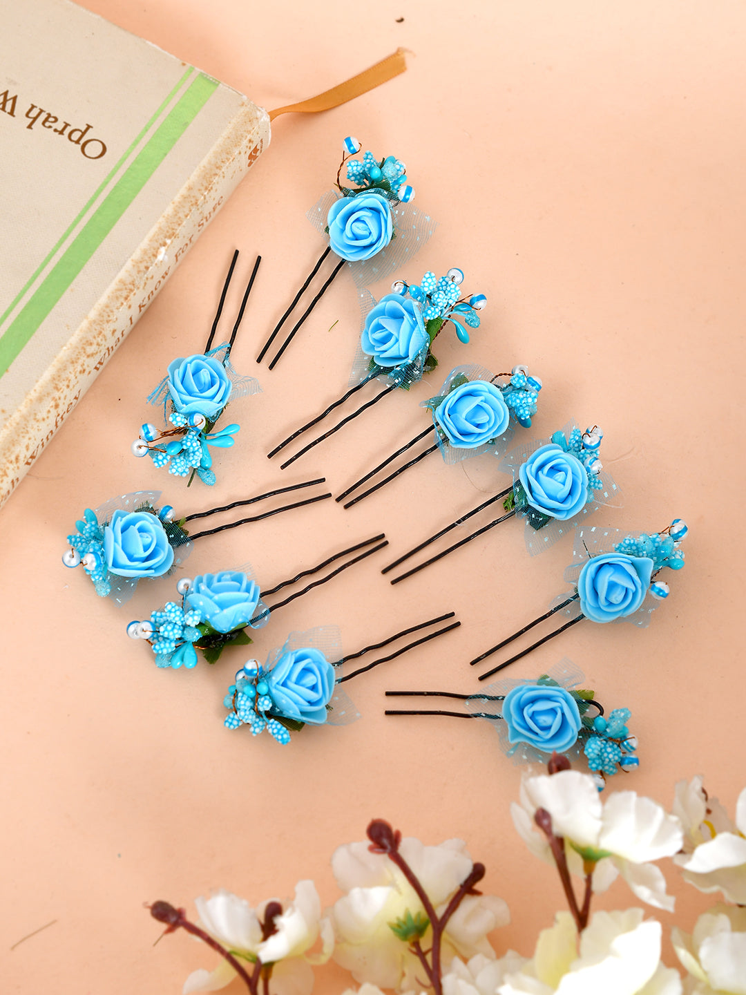 Buy Blue Flower Juda Pin Hair Accessories for Women Online at