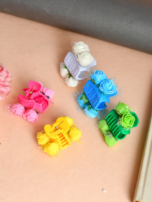Colorful Floral Hair Claw Clips Hairpin Combo for Women Online