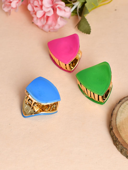 Women Pink Blue Set of 3 Embellished Claw Clips for Women Online
