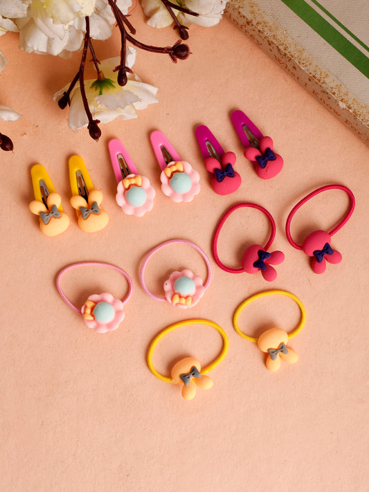 Yellow Pink 12 Pc Girls Hair Clips Accessory Set for Women Online