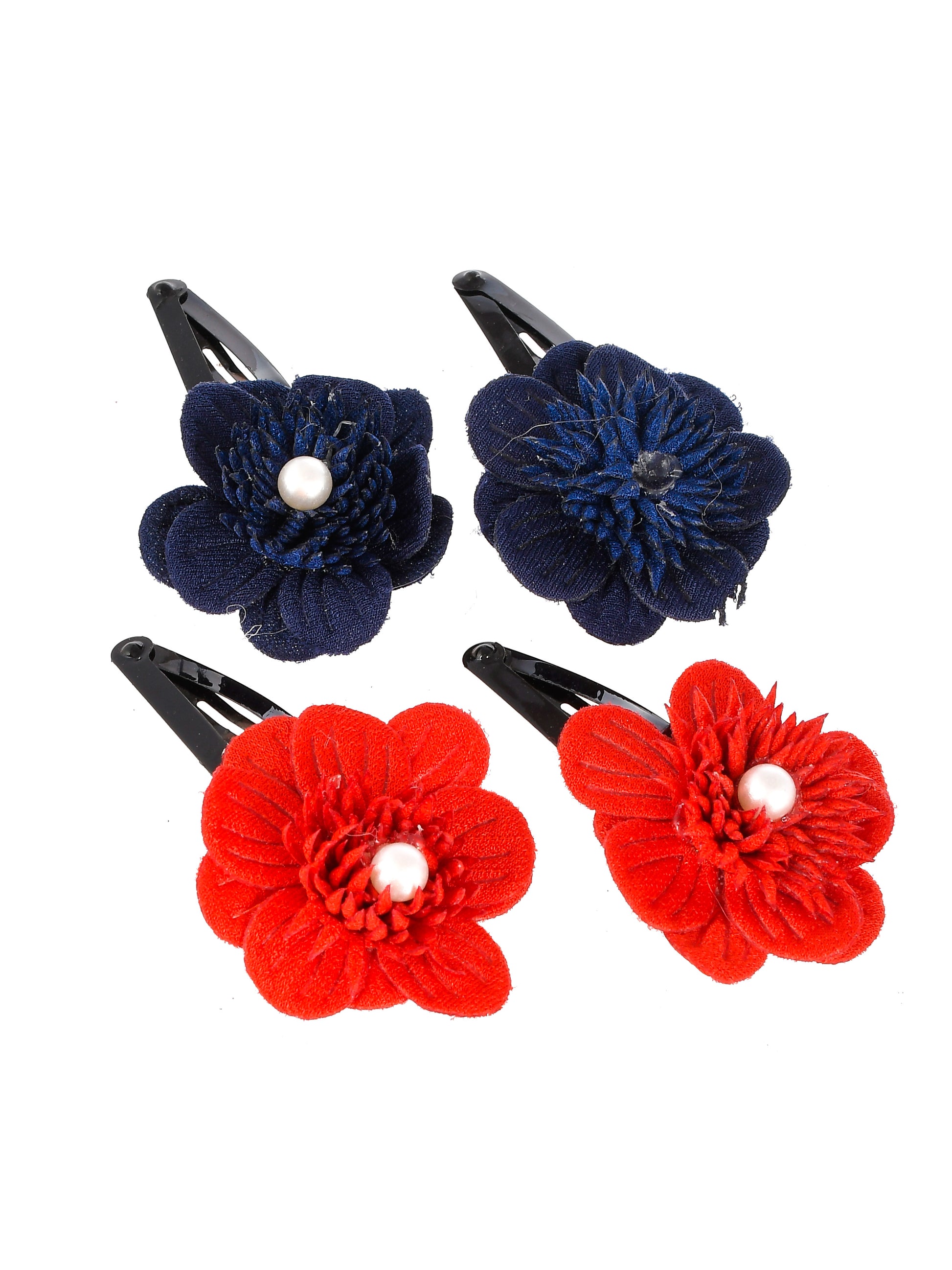 Set Of 2 Red Blue Tic Tac Hair Clip
