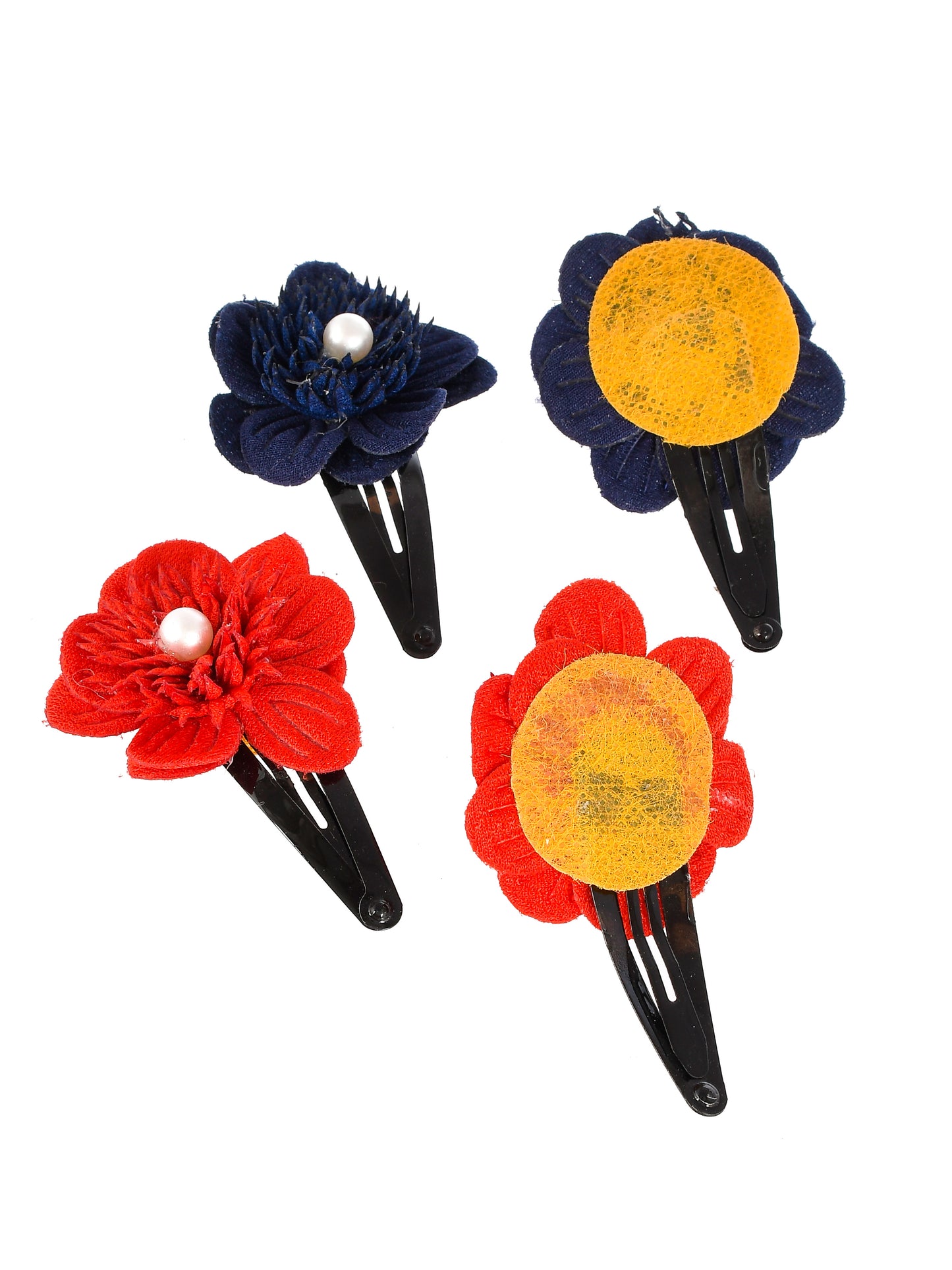 Set Of 2 Red Blue Tic Tac Hair Clip