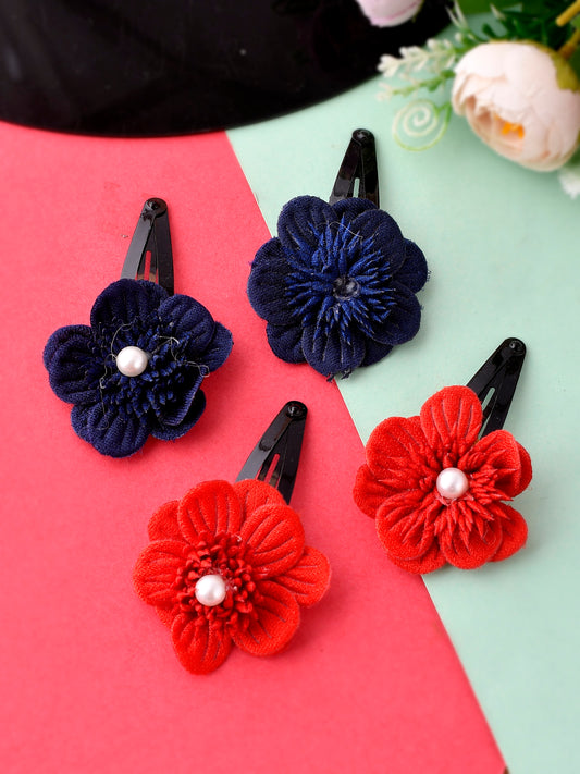 Set of 2 Red & Blue Tic Tac Hair Clip for Women Online