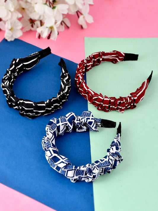 Set of 3 Printed Multi Colored Head Band for Women Online