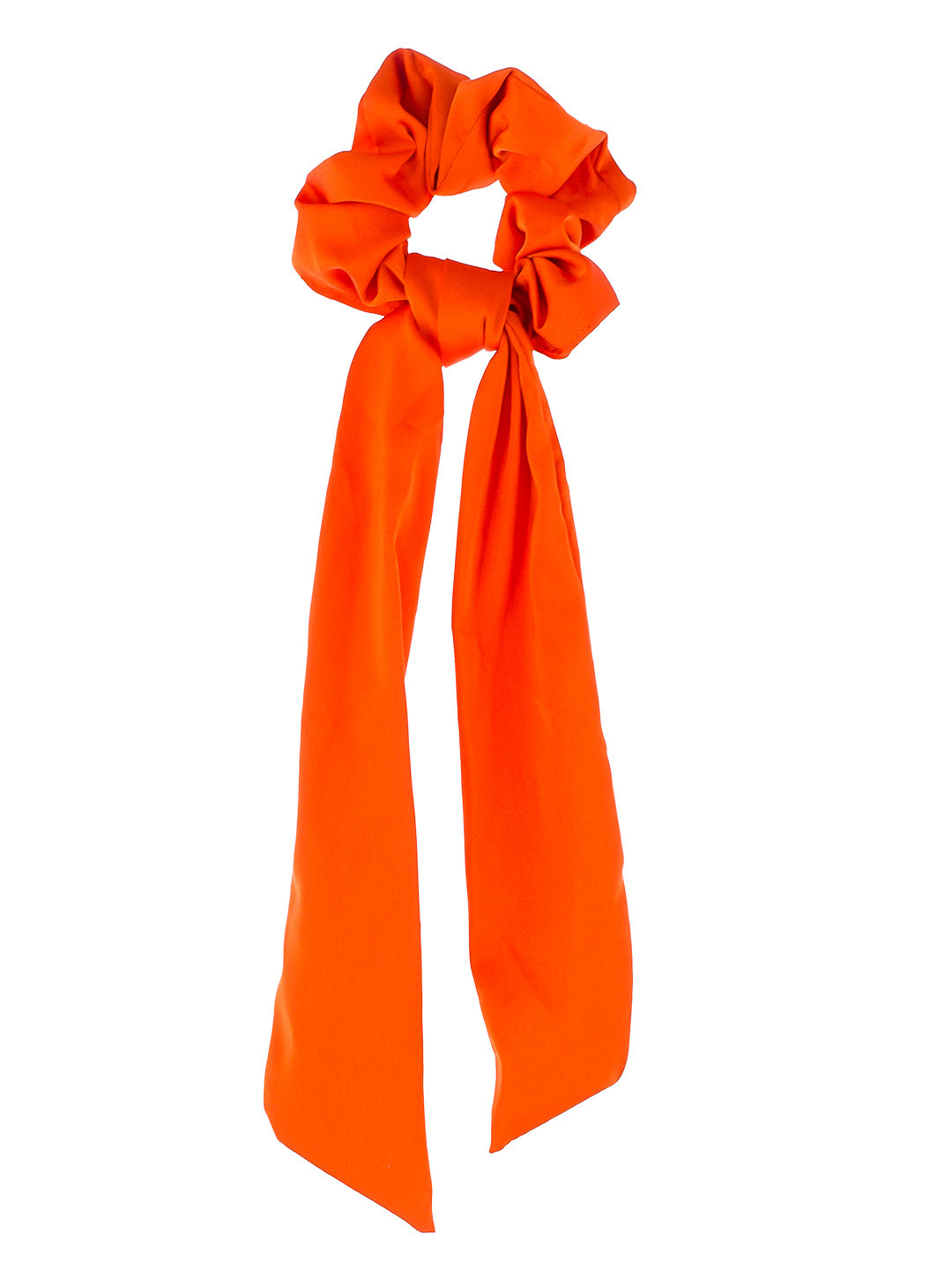 Women Green Orange Colored Set Of 3 Satin Ponytail Holders