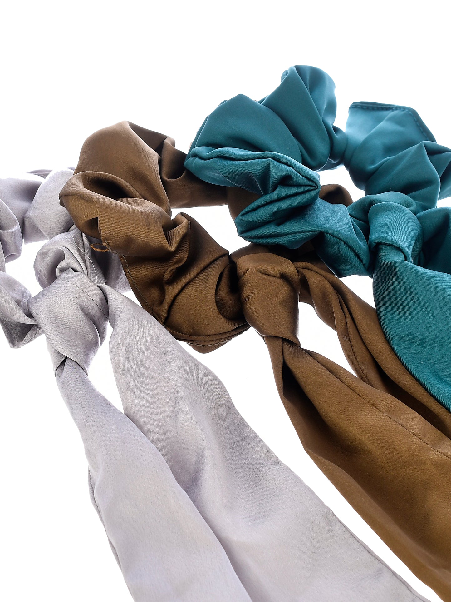 Women Multicolored Set Of 3 Scarf Hair Scrunchy