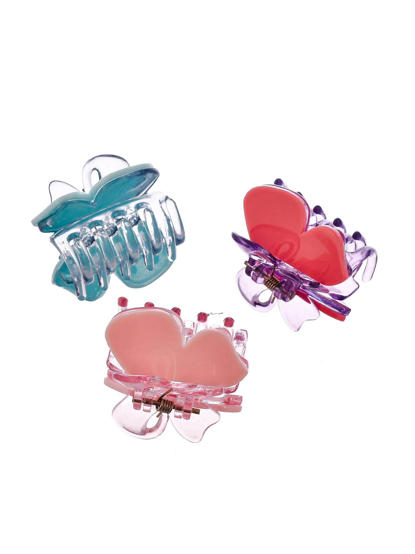 Set Of 3 Multi Colored Claw Clip