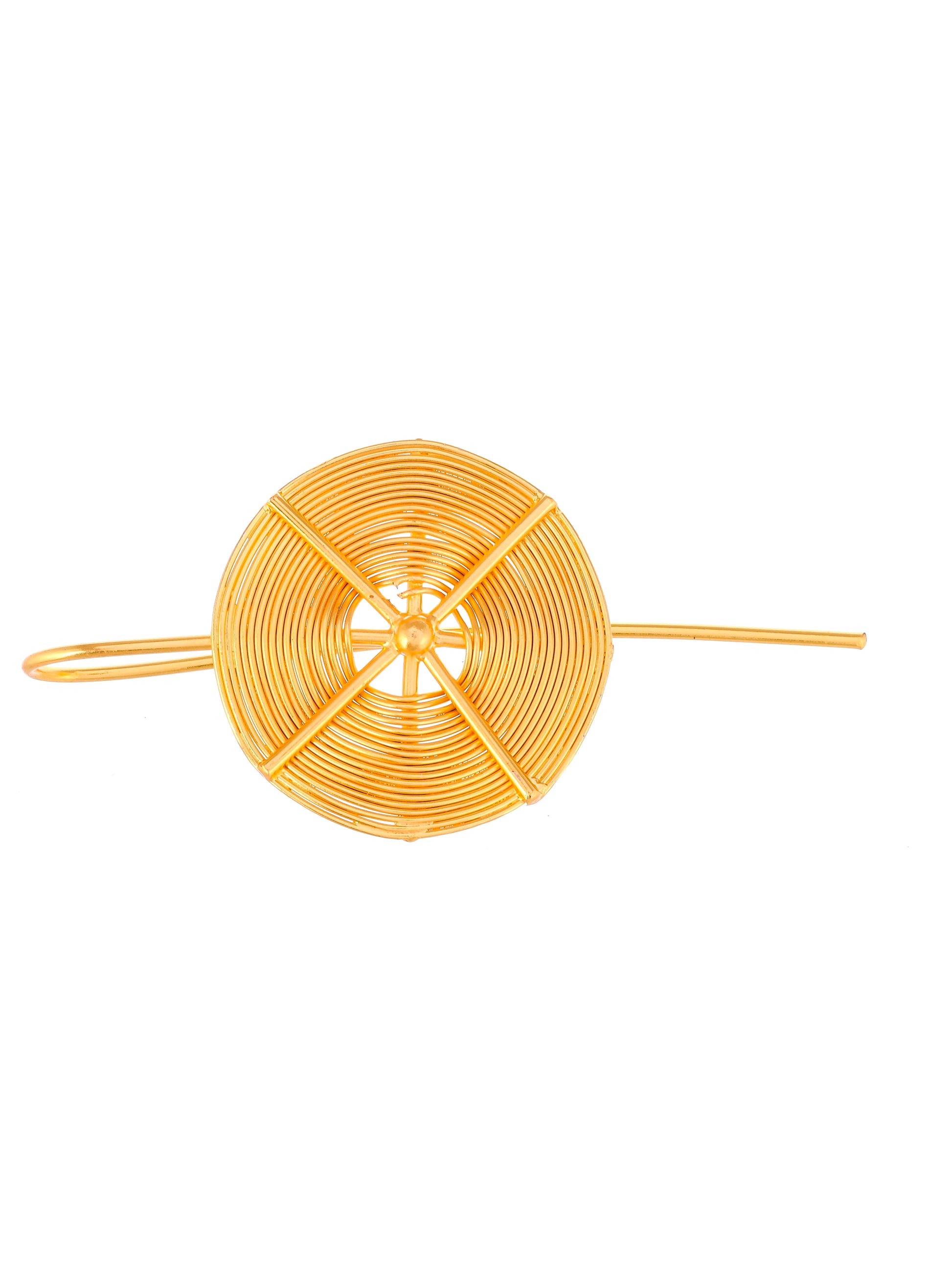 Women Gold Toned Spiral Metal Hair Bun Pin