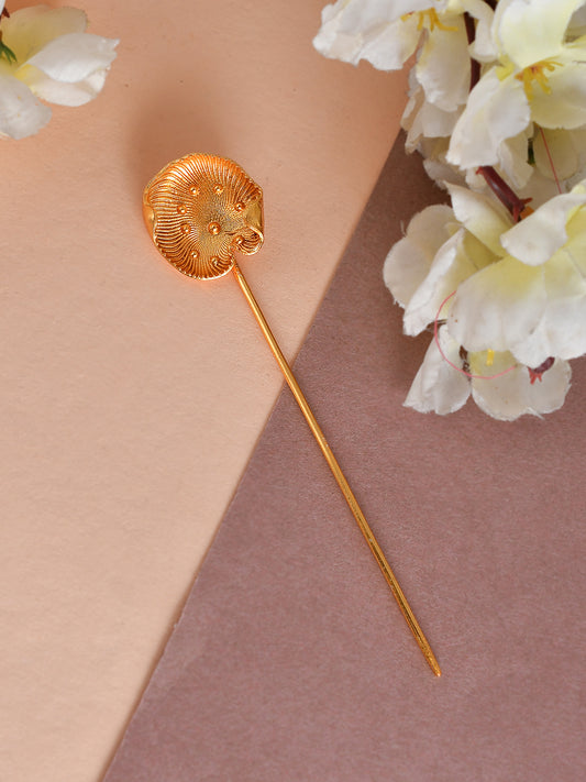 Amoeba Tama Kanzashi Gold Plated Metal Hair Stick Bun Pin for Women Online