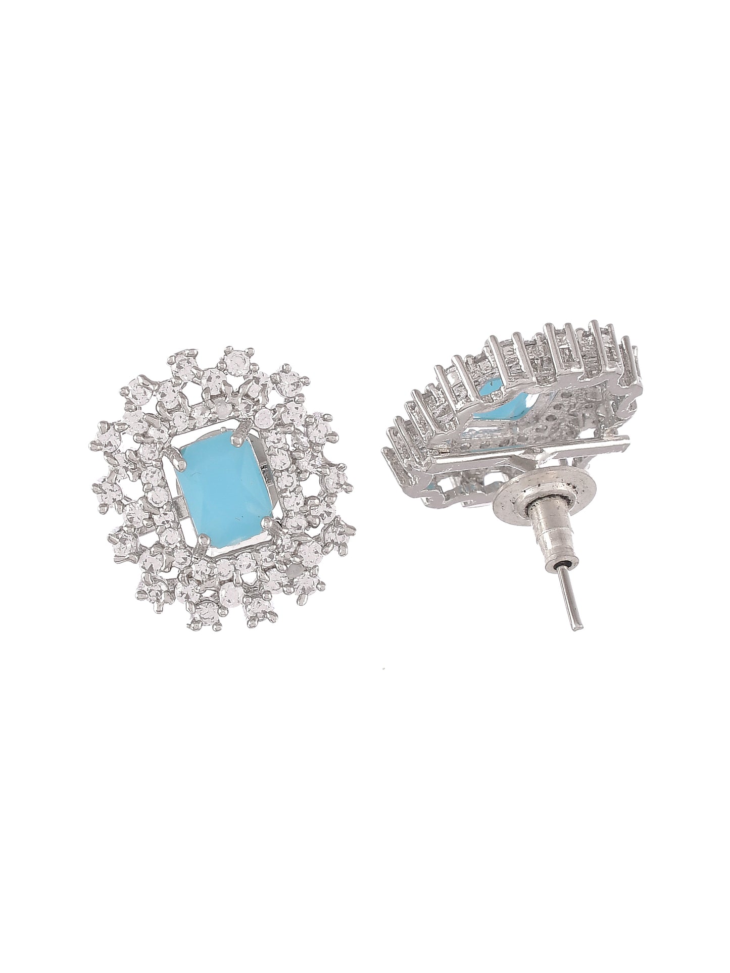 American Diamond Layered Blue Choker Jewellery Set