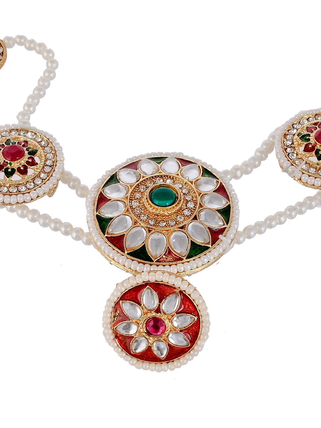Gold-Plated Kundan Handcrafted Meenakari Matha Patti