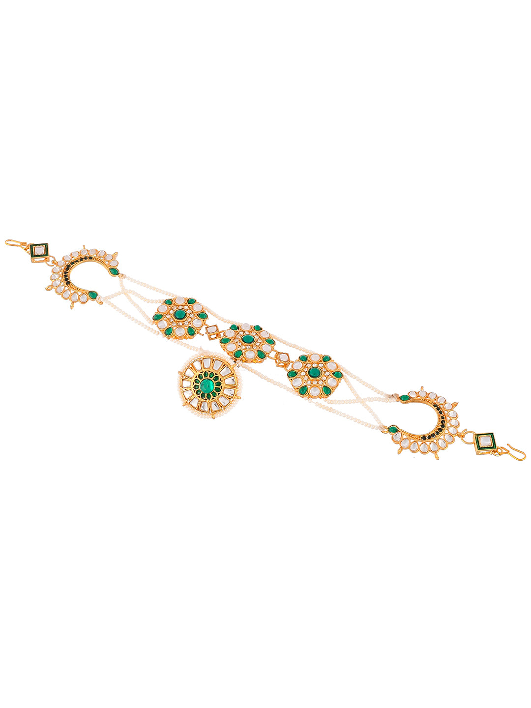 Green Chandsuraj Mehri Sheeshful Borla For Women