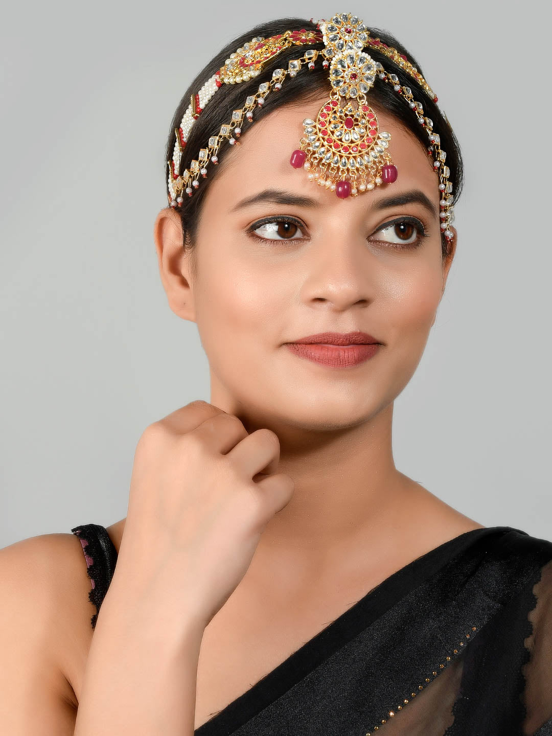 Buy Padmavati Kundan Mathapatti Maangtikka for Women Online at Silvermerc SBMT18UI_40