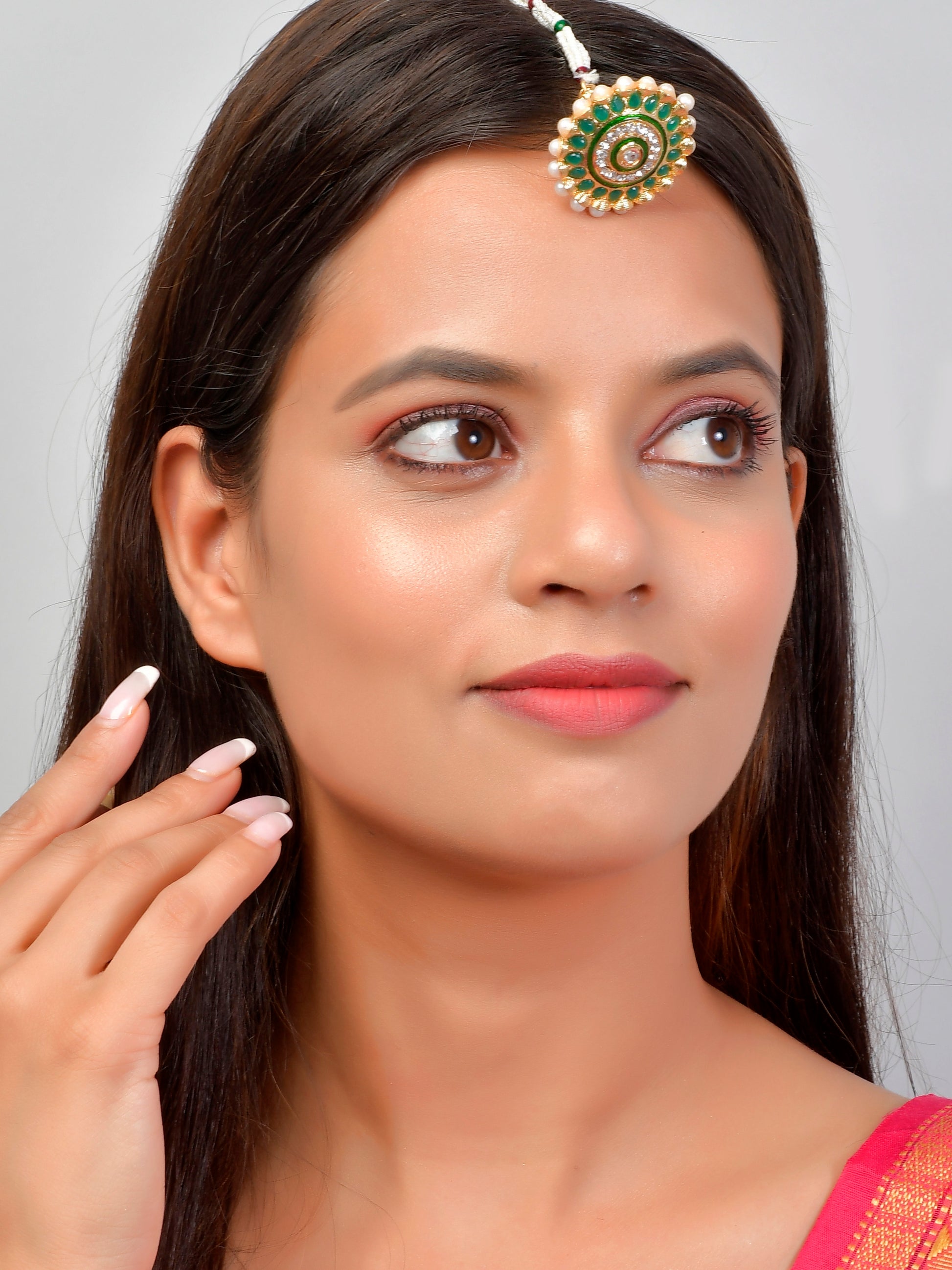 Rajasthani Traditional Pearl Borla Head Jewellery for Women Online