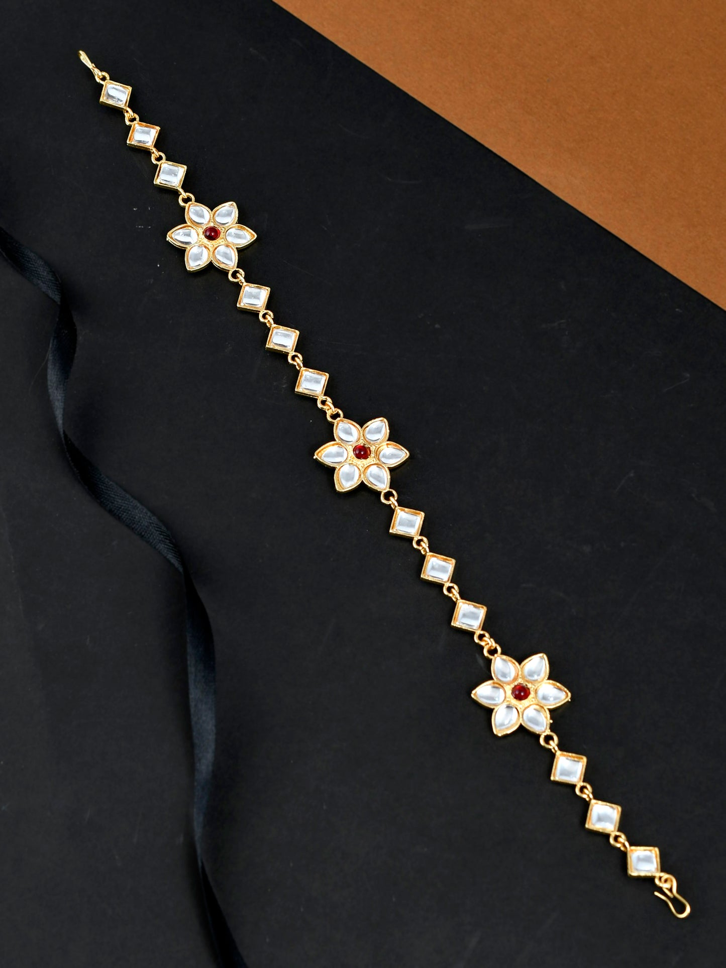 Gold Plated Floral Headchain - Head Jewellery for Women Online