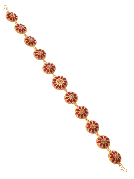 Gold Plated Ethnic Traditional Meenakari Wedding Head Chain for Women Online