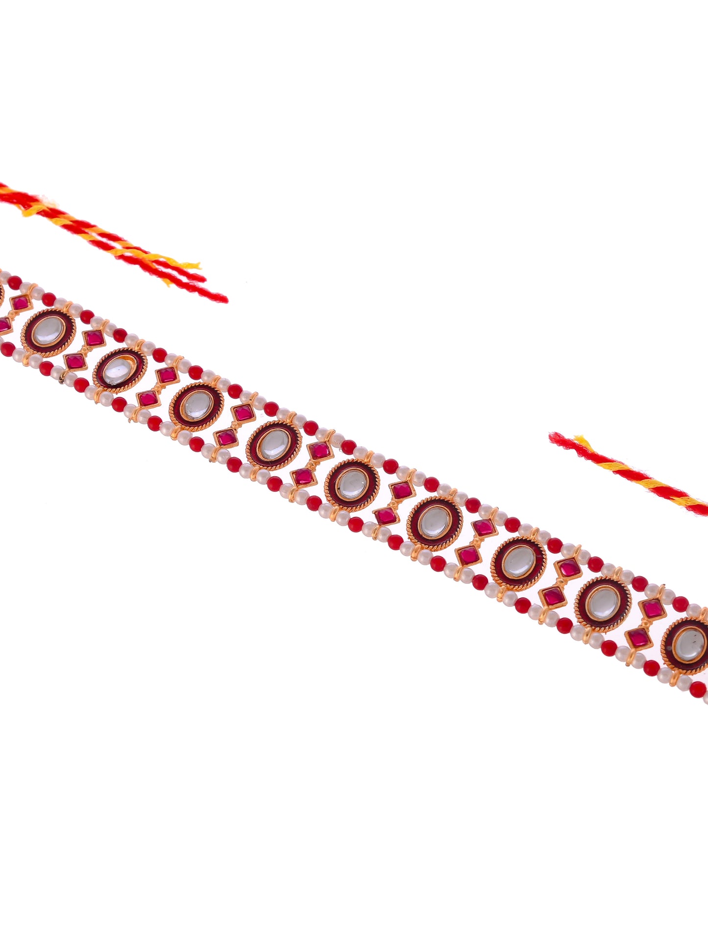 Gold Plated Red Stone Meenakari Matha Patti