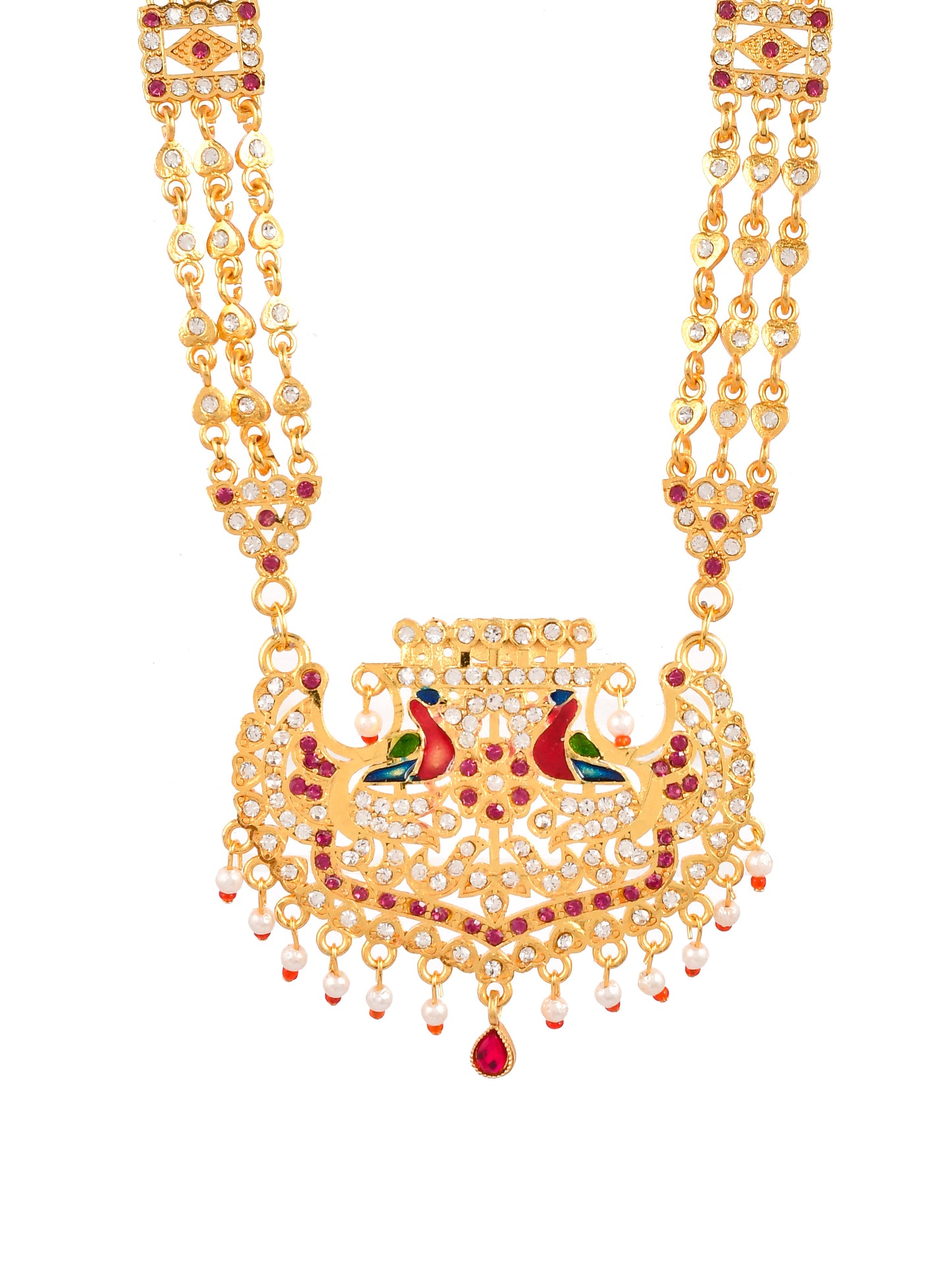 Gold Plated Wedding Cz Heavy Necklace