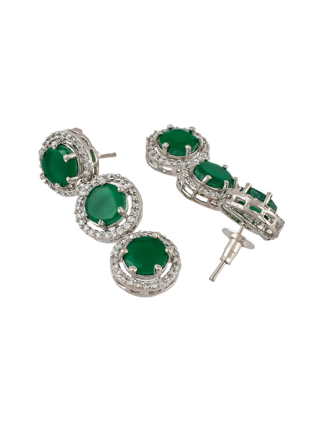 Emerald Green American Diamond Jewellery Set