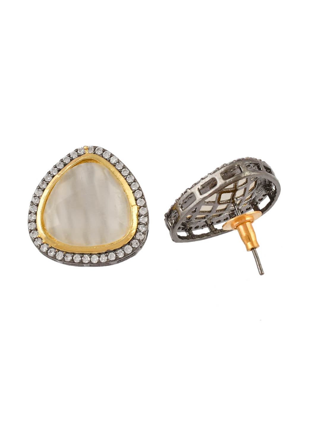 Gold Plated Pearl Choker Red Stone Stubbed Kundan Jadau Jewellery Set