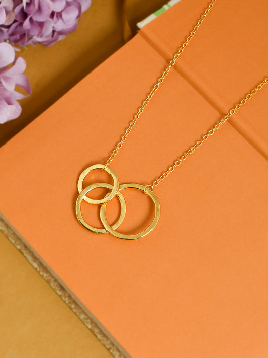 Gold Plated Borromean Rings Triquetra Trinity Pendant Chain for Women Online