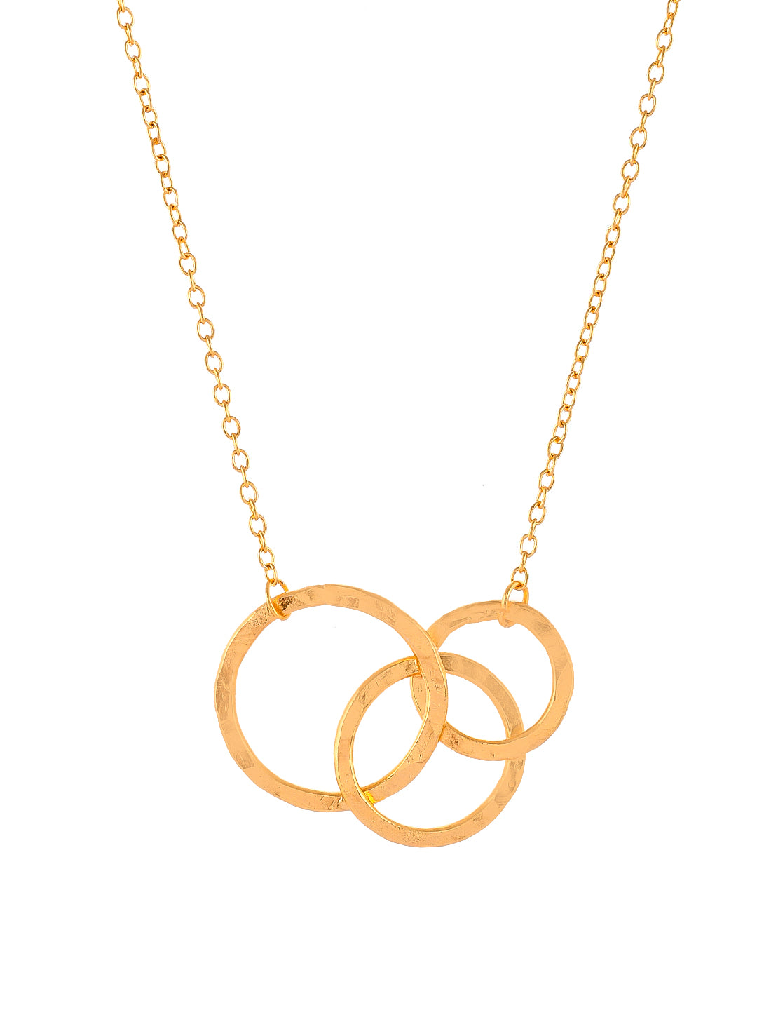 Designer Gold Plated Borromean Rings Triquetra Trinity Pendant Chain