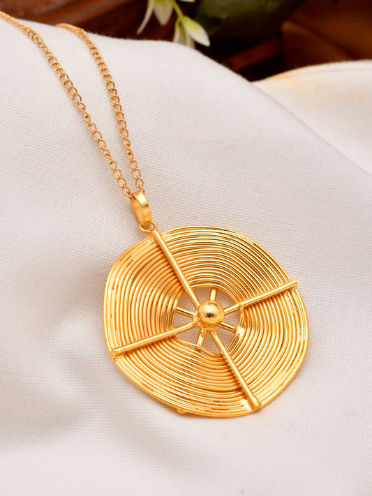 Handmade Spiral Gold Plated Chain Pendant - Necklaces for Women Online