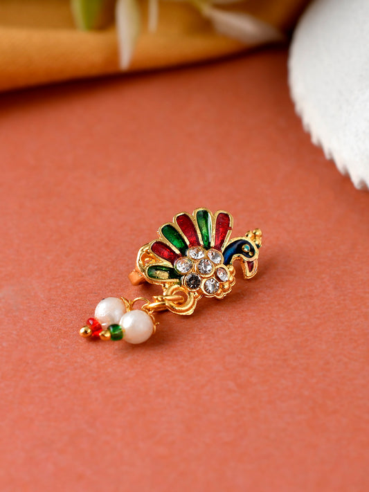 Gold Plated Meenakari Nose Pins for Women Online