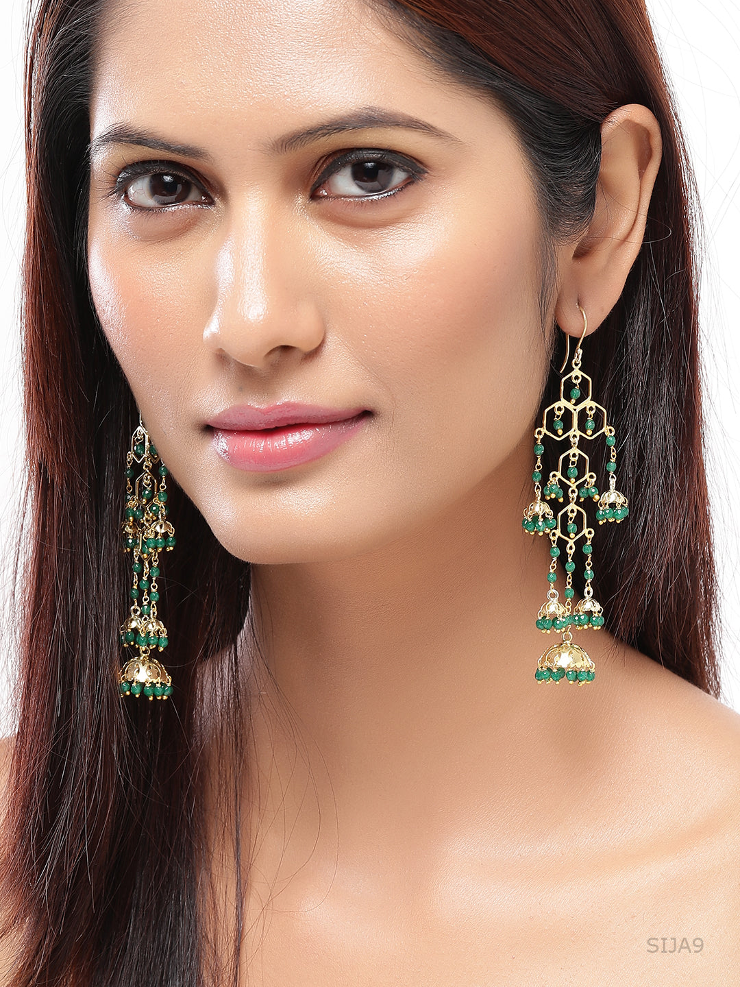 Gold Plated White Handcrafted Classic Drop Earrings