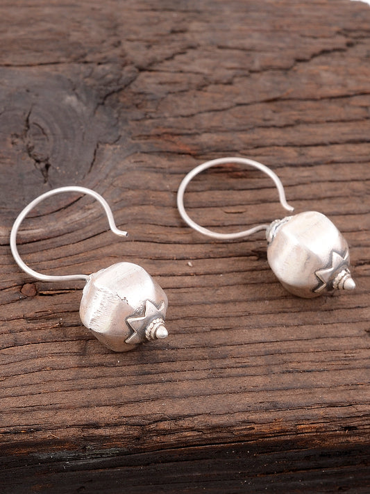 Sterling Silver Oxidised Classic Drop Earrings for Women Online
