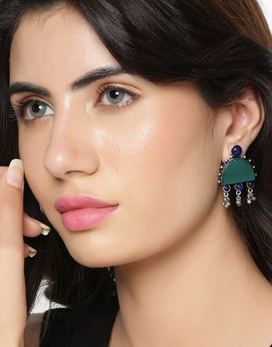 Green Onyx Sterling Silver Earrings for Women Online