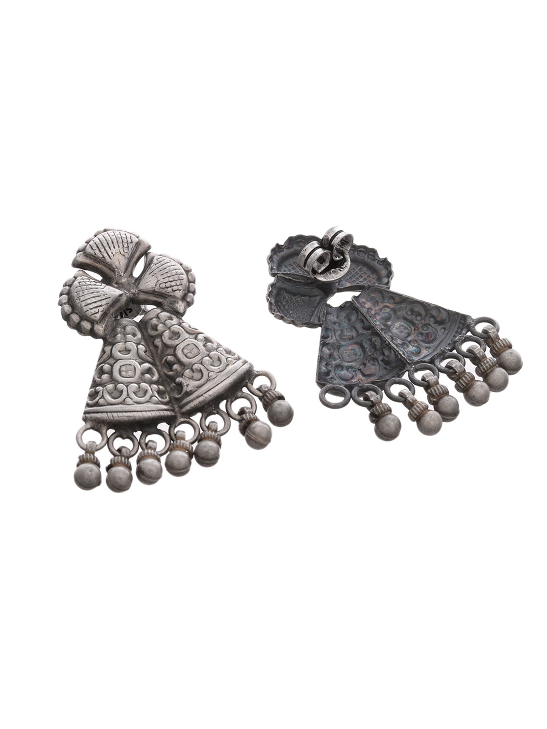 Silver Toned Sterling Silver Classic Drop Earrings