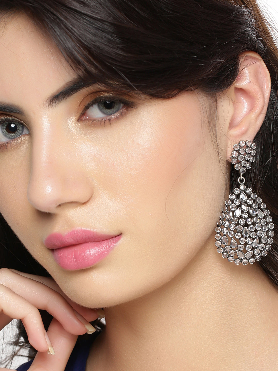 Sterling Silver Teardrop Chandelier Drop Earrings