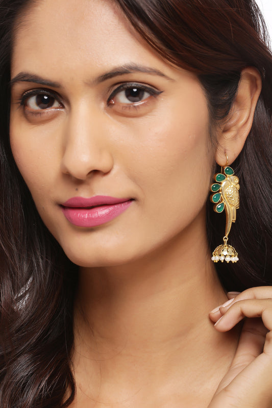 Gold Plated Sterling Silver Handcrafted Drop Earrings for Women Online
