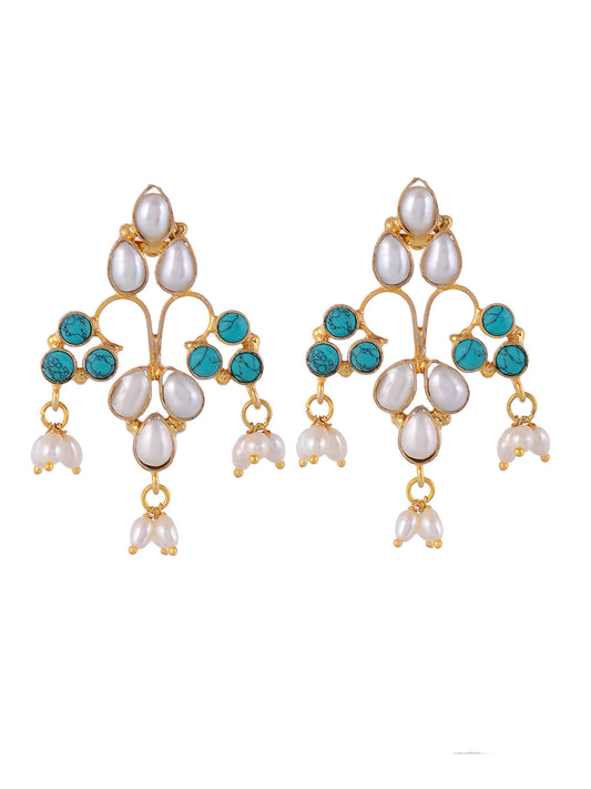 Gold Plated Sterling Silver Handcrafted Classic Drop Earrings for Women Online