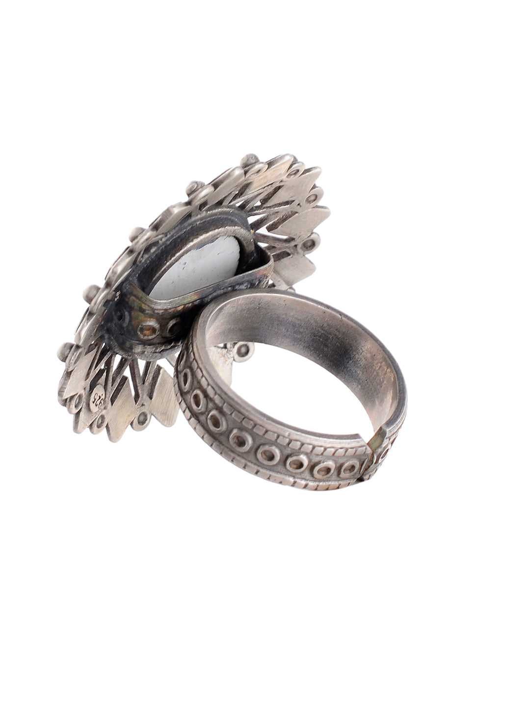 Antique Mirror Sterling Silver Ring