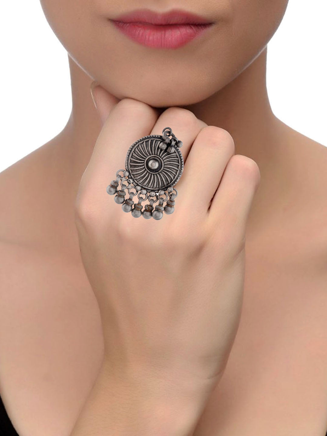 925 Sterling Silver Oxidized Ring For Women
