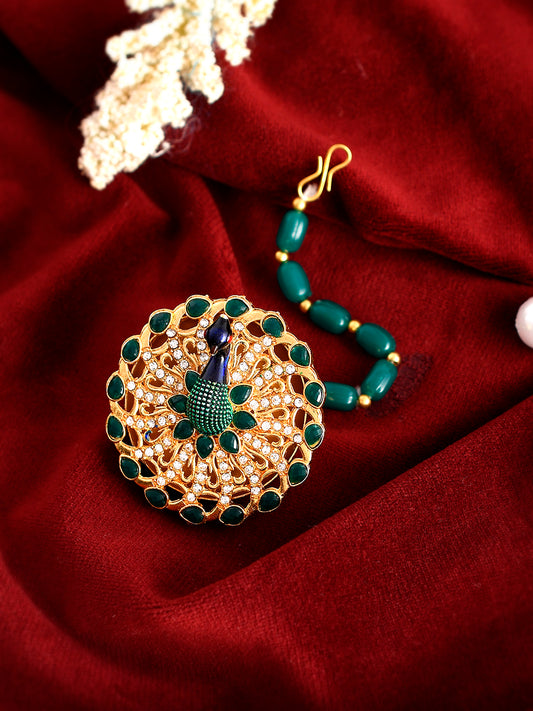 Head jewellery with kundan meena