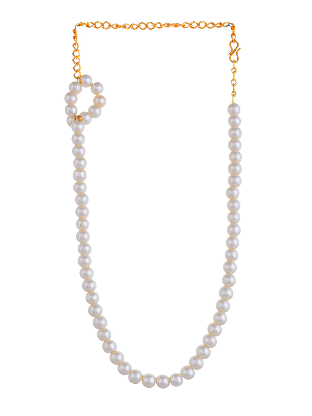 White Pearls with Gold Chain Accent