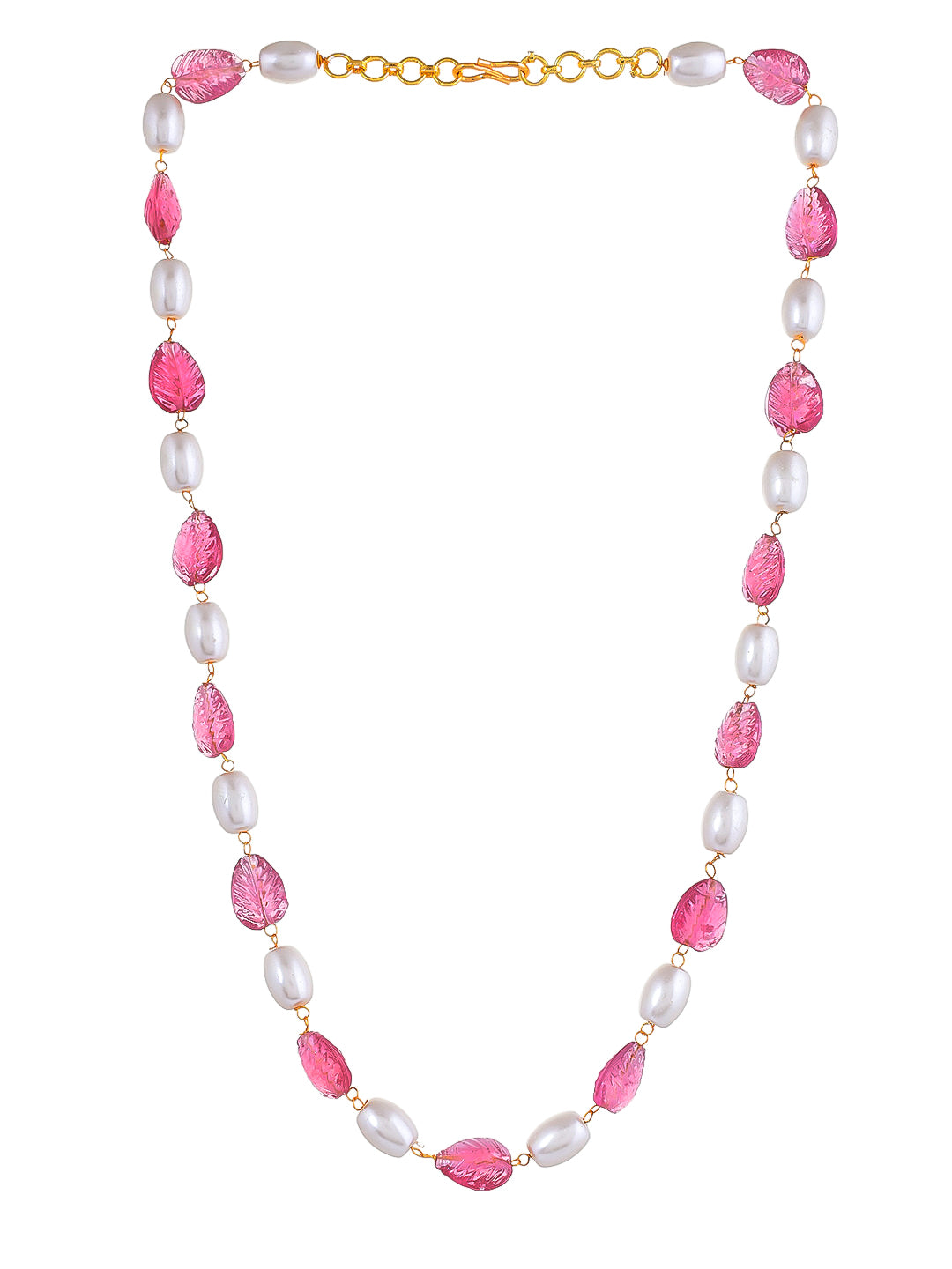 Pearl and Pink Gemstone Necklace