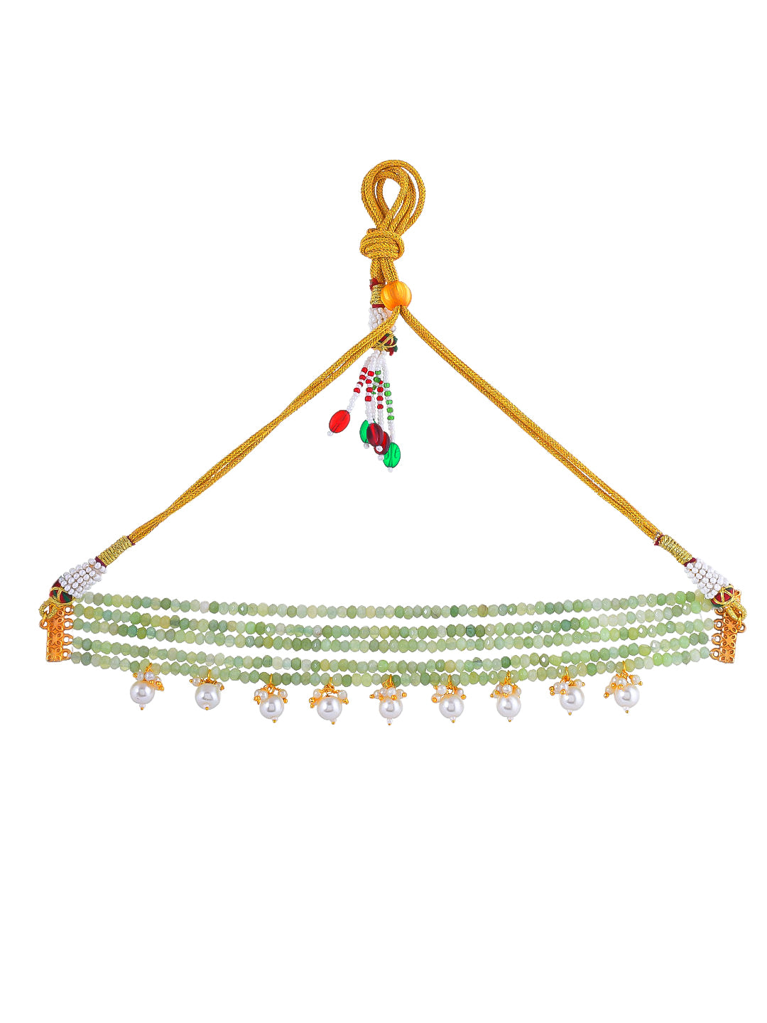 Multicolored Beaded Necklace with Pearl Accents