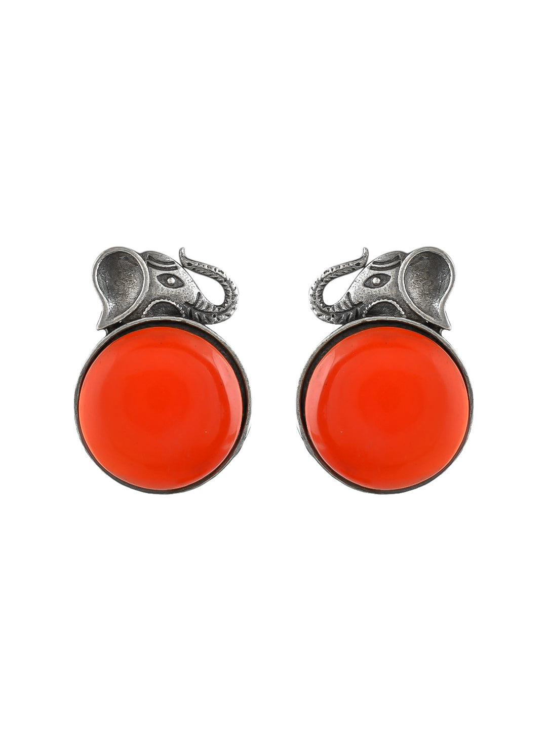 Elegant Elephant Earrings with Vibrant Red Gems - A Unique Fashion Statement