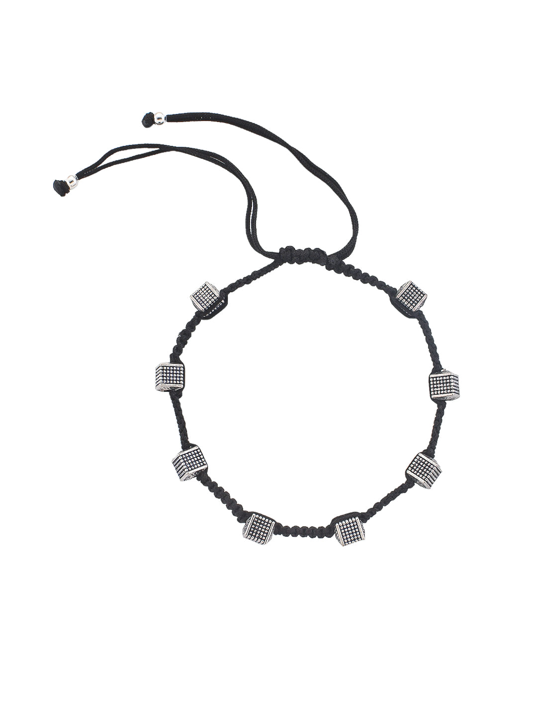 Trending Silver-Plated Beaded & Threaded Anklet