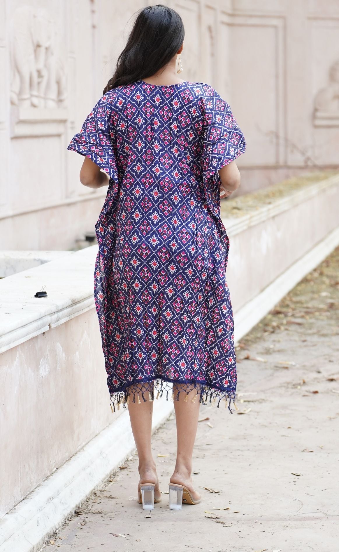 Purple Cotton Lurex Kaftan Dress Design by Palak & Mehak at Pernia's Pop Up  Shop 2024