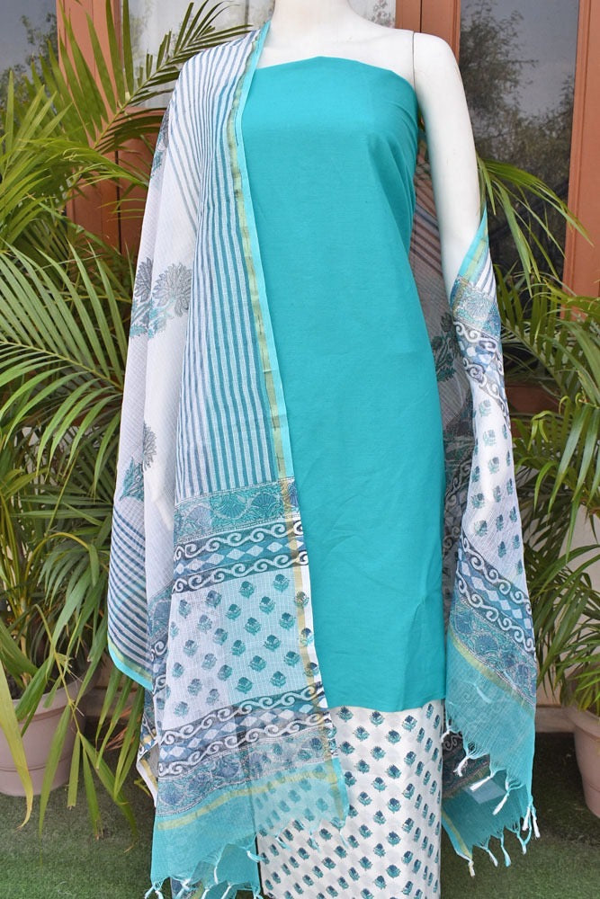 Women Suit Set with Kota Doriya Dupatta